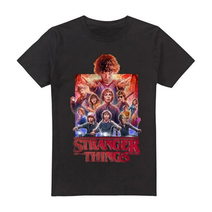 Front - Stranger Things Unisex Adult Group Poster T-Shirt