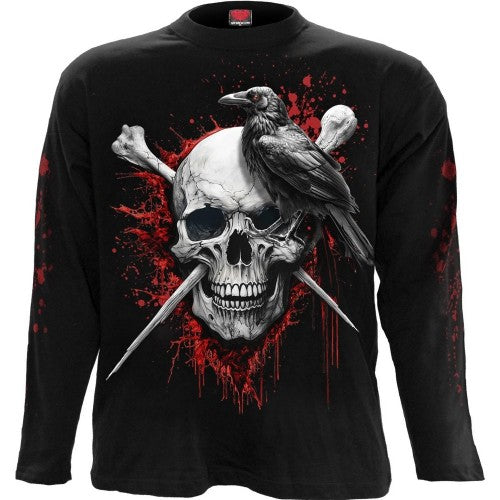 Front - Spiral Direct Unisex Adult Death Raven Long-Sleeved T-Shirt
