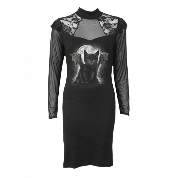 Front - Spiral Direct Womens/Ladies Bat Cat Corset Dress