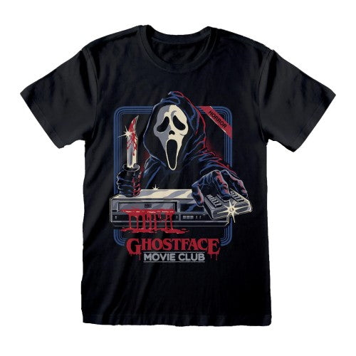 Front - Steven Rhodes Unisex Adult Movie Club Ghost Face Regular T-Shirt