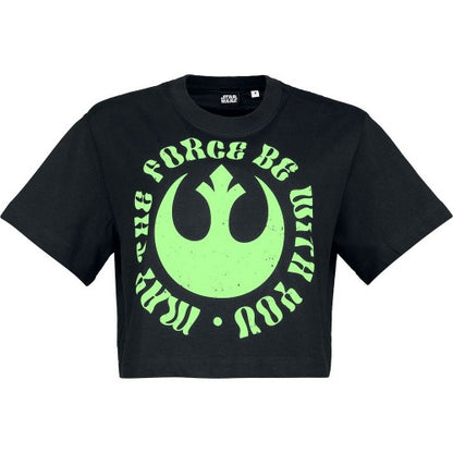 Front - Star Wars Womens/Ladies May The Force Be With You Crop T-Shirt