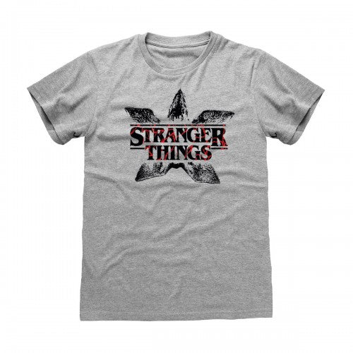 Front - Stranger Things Unisex Adult Demogorgon Mouth Heather T-Shirt