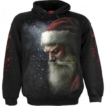 Front - Spiral Direct Unisex Adult Naughty Or Nice Santa Christmas Hoodie