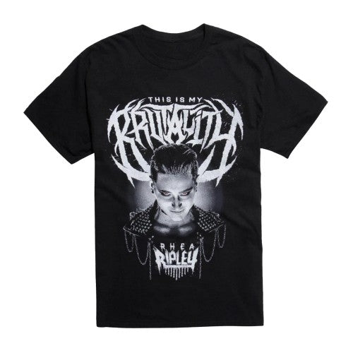 Front - WWE Unisex Adult Rhea Brutality T-Shirt