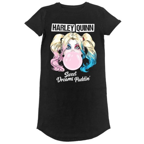 Front - Batman Womens/Ladies Sweet Dreams Puddin Harley Quinn T-Shirt Dress