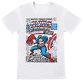 Front - Captain America Unisex Adult Comic Cover T-Shirt