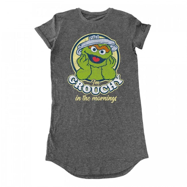Front - Sesame Street Womens/Ladies Grouchy In The Morning T-Shirt Dress