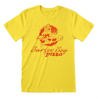 Front - Stranger Things Unisex Adult Surfer Boy Pizza T-Shirt