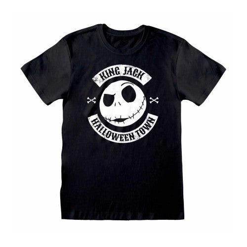 Front - Nightmare Before Christmas Unisex Adult Halloween Town Jack Skellington Crest T-Shirt
