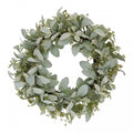 Front - Hill Interiors Winter Wax Lambs Ear & Wax Flower Wreath