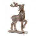 Front - Hill Interiors White Wash Collection Wooden Reindeer Decoration