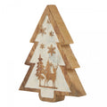 Front - Hill Interiors Wooden Deer Snow Scene Tree Decoration