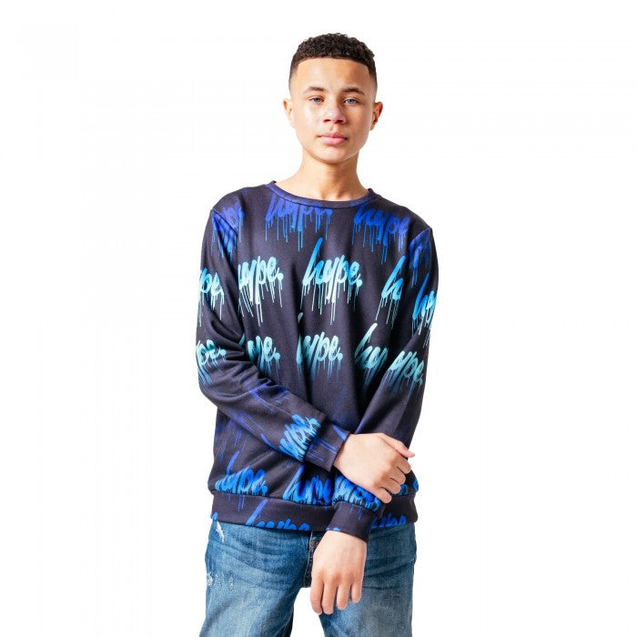Front - Hype Childrens/Kids Drips Repeat Logo Sweatshirt