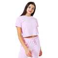 Front - Hype Girls Velour Cropped T-Shirt