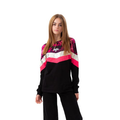 Front - Hype Womens/Ladies Chevron Tie Dye Fade Script Long-Sleeved T-Shirt