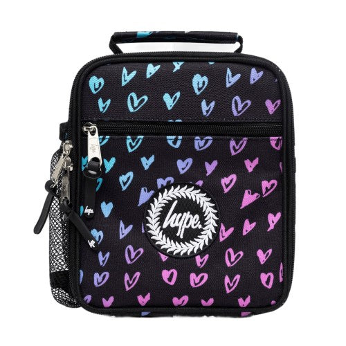 Front - Hype Scribble Heart Crest Lunch Bag