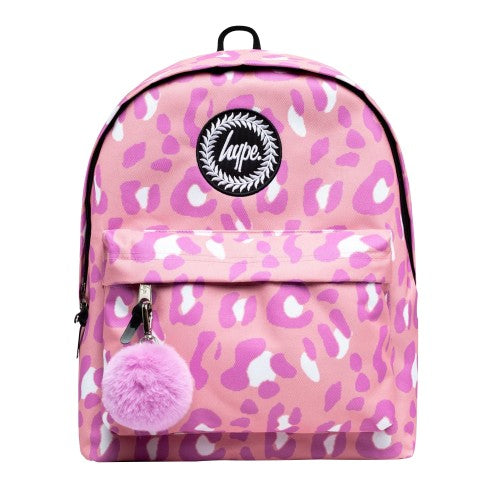 Front - Hype Tone On Tone Leopard Crest Backpack