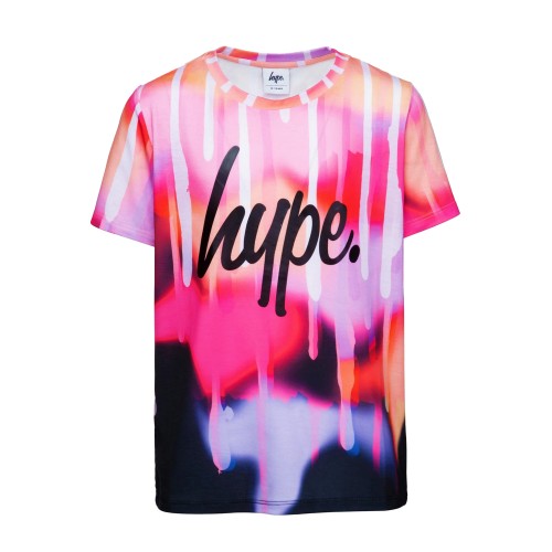 Front - Hype Girls Camo Drips T-Shirt
