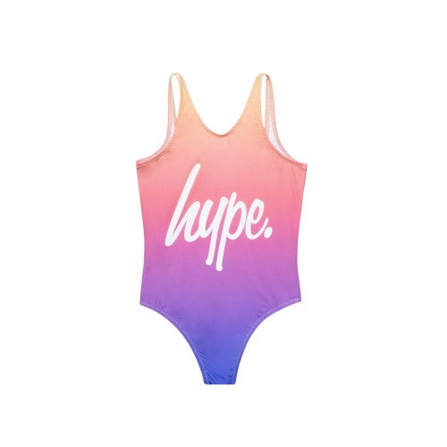 Front - Hype Girls Fade Script One Piece Swimsuit