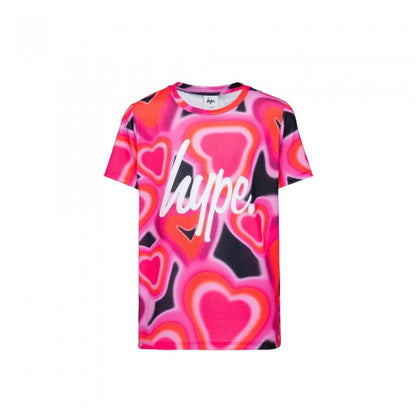 Front - Hype Girls Spray Hearts T-Shirt