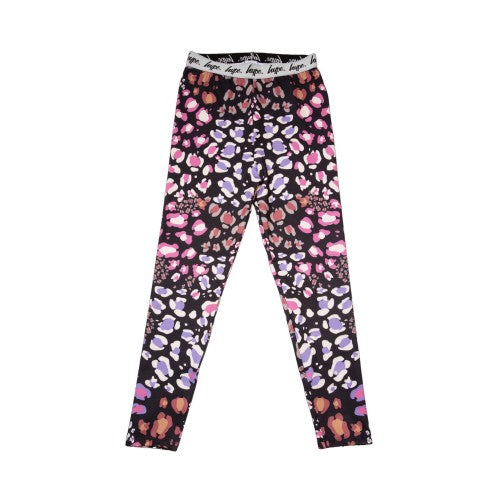 Front - Hype Girls Multi Leopard Print Leggings