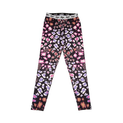 Front - Hype Girls Multi Leopard Print Leggings