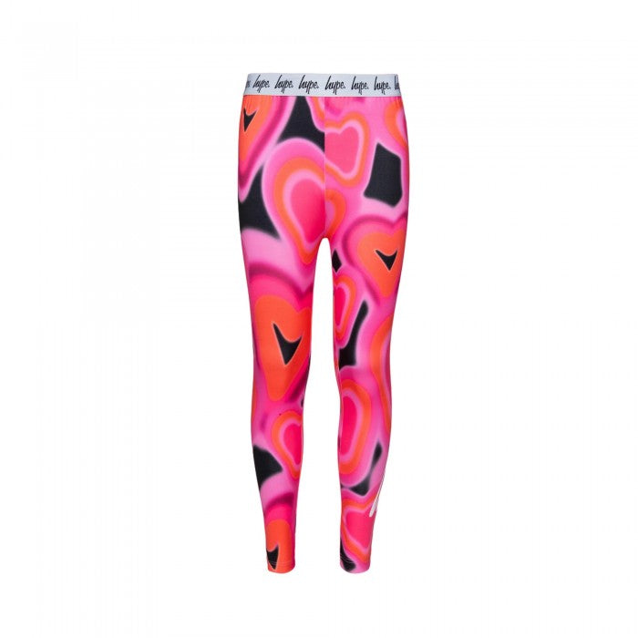 Front - Hype Girls Spray Heart Leggings