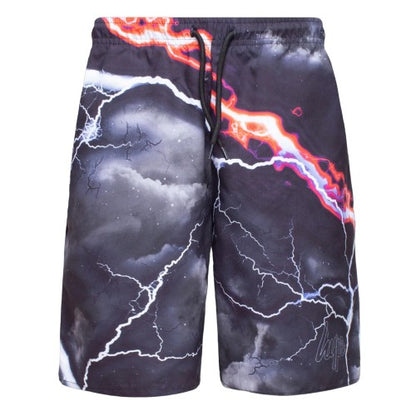 Front - Hype Boys Smokey Storm Script Swim Shorts