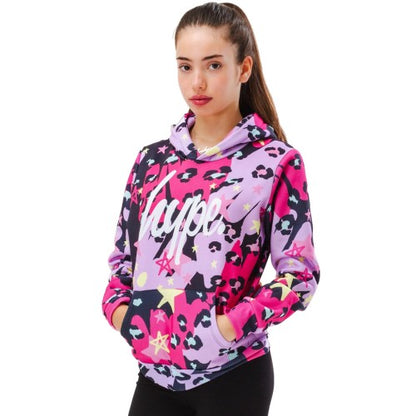 Front - Hype Girls Leopard Doodle Hoodie