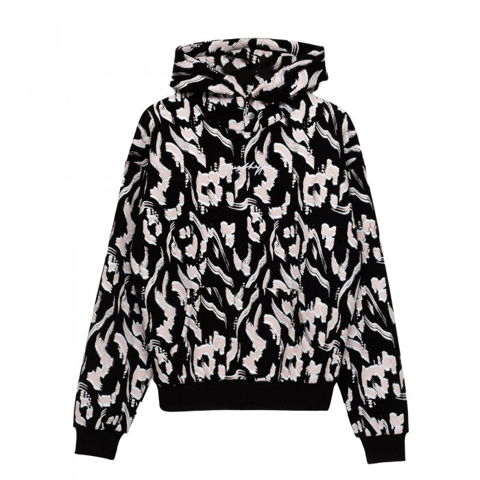 Front - Hype Womens/Ladies Brush Stroke Leopard Print Hoodie