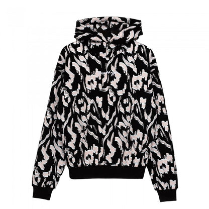 Front - Hype Womens/Ladies Brush Stroke Leopard Print Hoodie