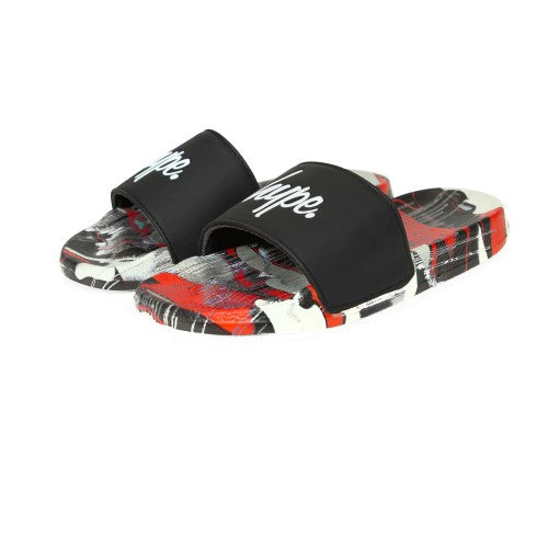 Front - Hype Boys Camo Blur Drips Sliders