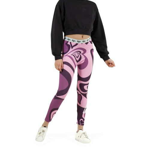 Front - Hype Girls Heart Swirl Leggings