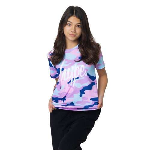 Front - Hype Girls Evie Camo T-Shirt