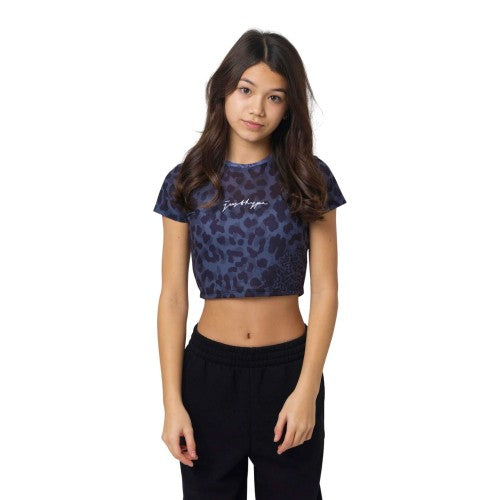 Front - Hype Girls Mono Leopard T-Shirt