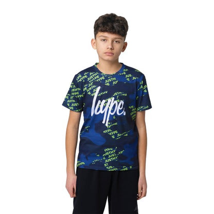 Front - Hype Boys Camo Block Logo T-Shirt