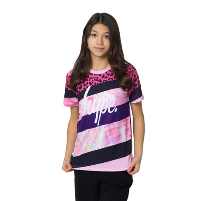 Front - Hype Girls Stripe T-Shirt