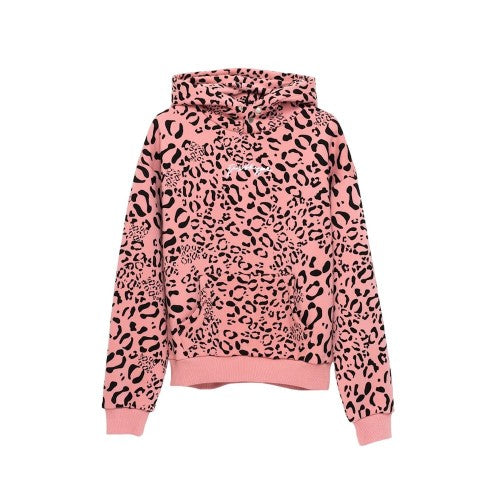 Front - Hype Womens/Ladies River Leopard Print Hoodie