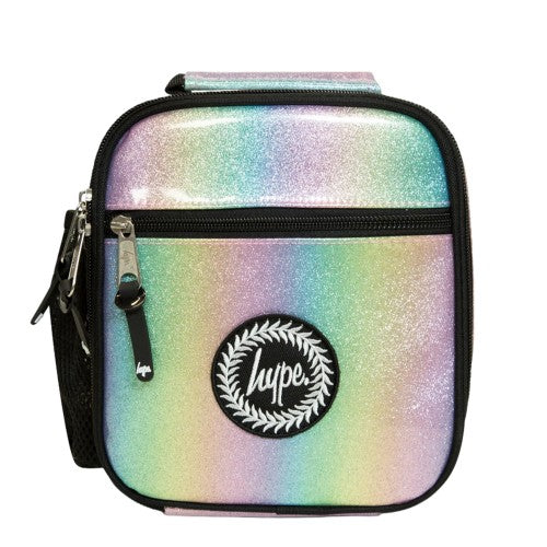 Front - Hype Glitter Rainbow Lunch Bag