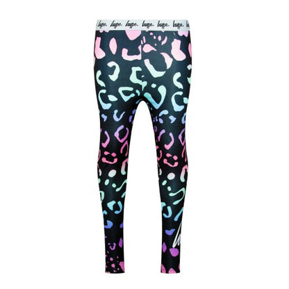 Front - Hype Girls Gradient Leopard Leggings