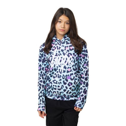 Front - Hype Girls Leopard Print Hoodie