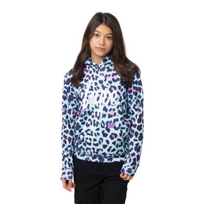 Front - Hype Girls Leopard Print Hoodie