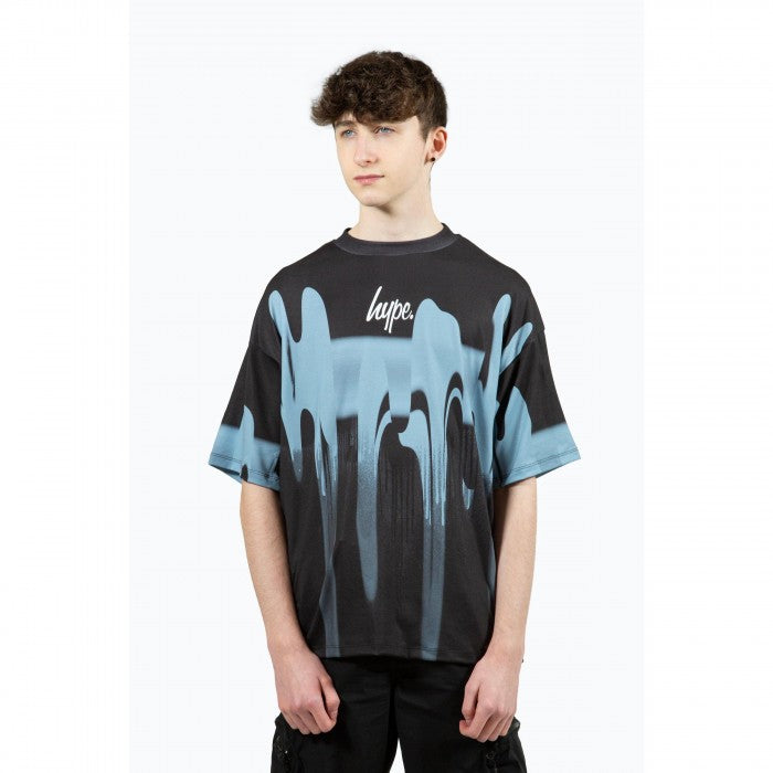 Front - Hype Boys Blur Paint Oversized T-Shirt