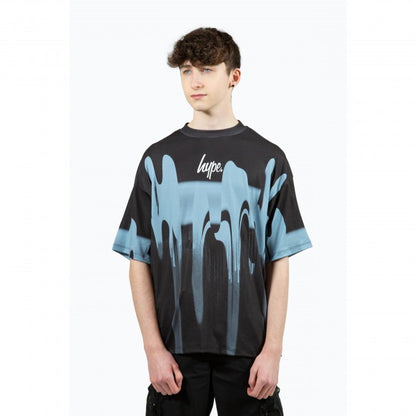 Front - Hype Boys Blur Paint Oversized T-Shirt
