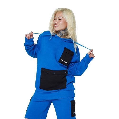 Front - Hype Unisex Adult Continu8 Contrast Pocket Boxy Hoodie