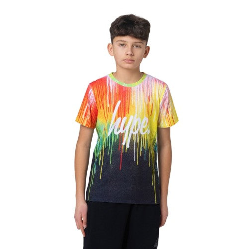 Front - Hype Boys Primary Drips T-Shirt