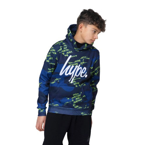Front - Hype Boys Camouflage Logo Hoodie