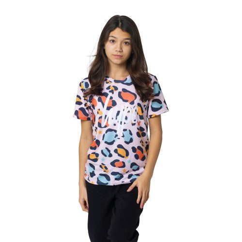 Front - Hype Girls Star Leopard T-Shirt