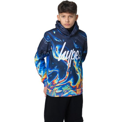 Front - Hype Boys Rainbow Marble Hoodie