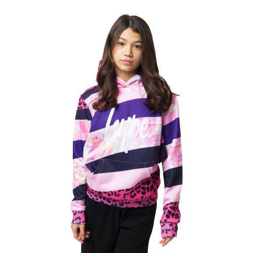 Front - Hype Girls Stripe Hoodie